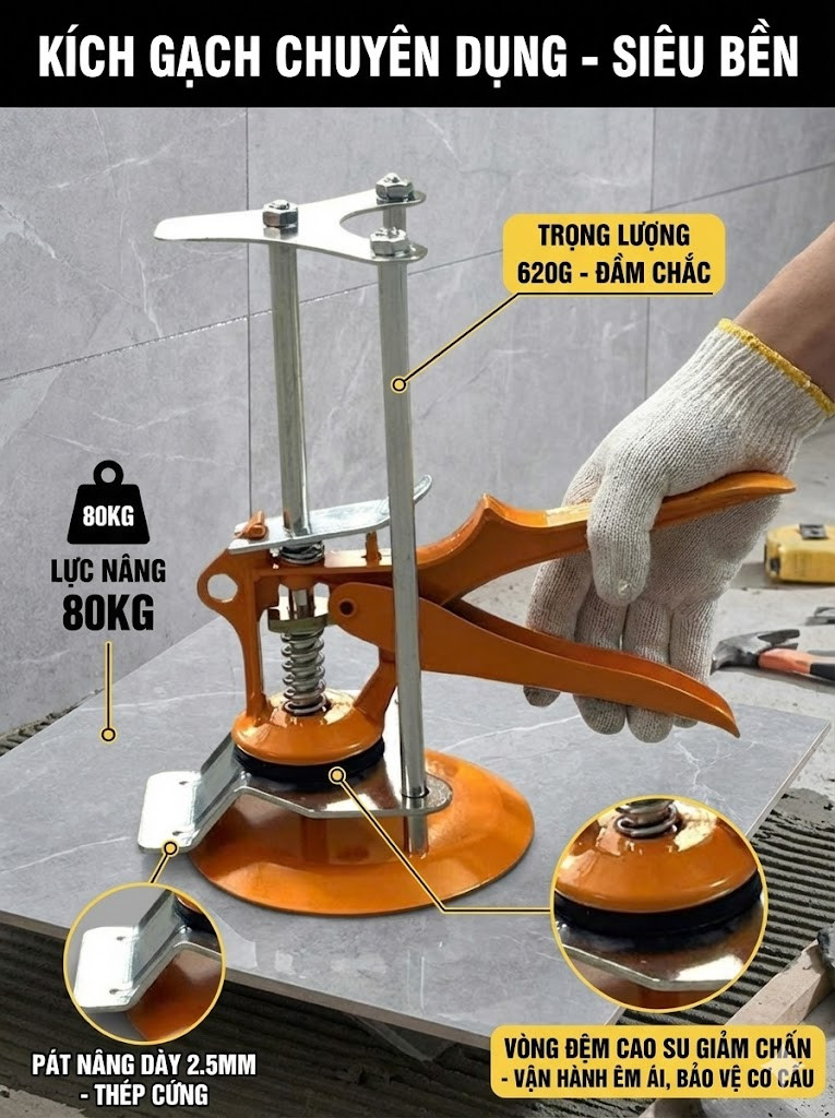 Nâng gạch màu vàng cam 620g 